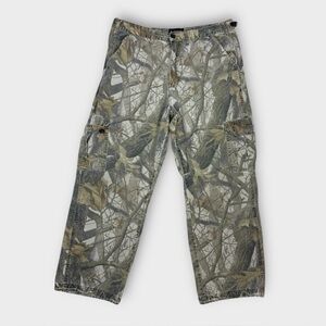Outfitter Ridge Mens RealTree Hardwoods Camo Cargo Pants Organic Cotton Size L